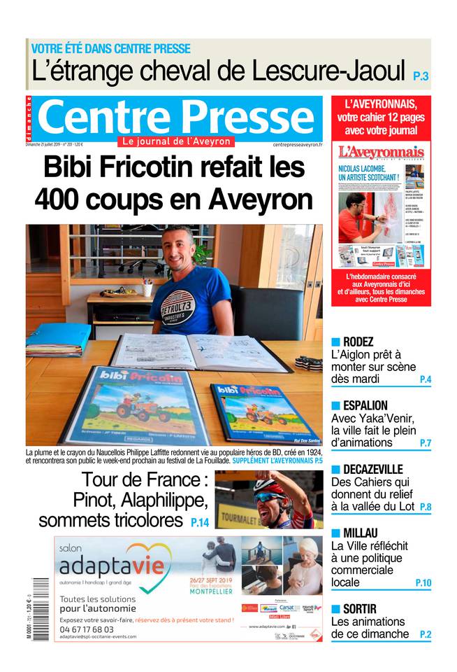 Centre Presse Aveyron 21 juillet 2019 Abonnement Centre Presse Aveyron Pas Cher avec BOUQUET ePresse.fr