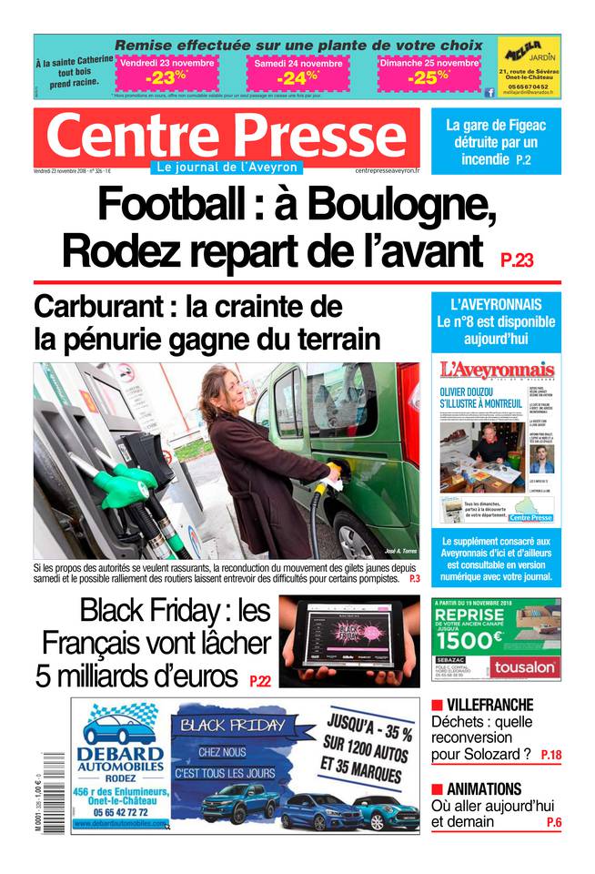 Centre Presse Aveyron 23 novembre 2018 Centre Presse Aveyron du 23 novembre 2018 à télécharger sur iPad