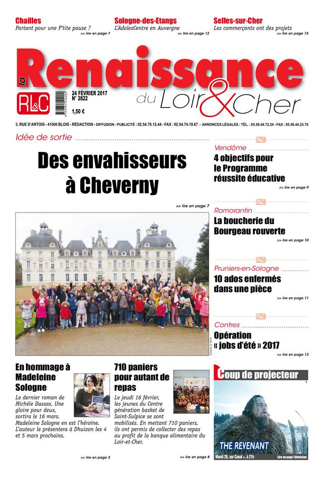 La Renaissance du Loir-et-Cher 24 février 2017 La Renaissance du Loir-et-Cher du 24 février 2017 à télécharger sur iPad