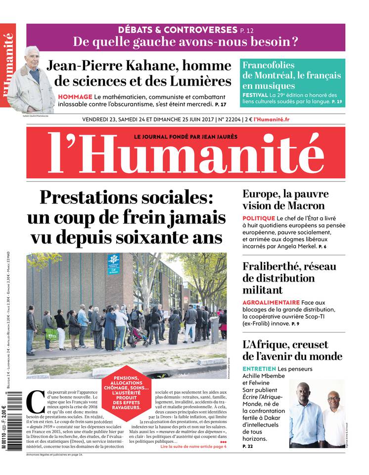 L'Humanité 23 juin 2017 Abonnement à L’Humanité Pas Cher avec le BOUQUET INFO ePresse.fr
