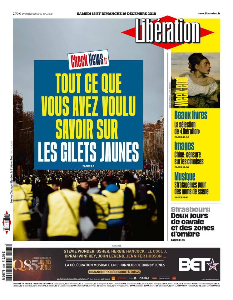 Libération 15 décembre 2018 Libération du 15 décembre 2018 à télécharger sur iPad