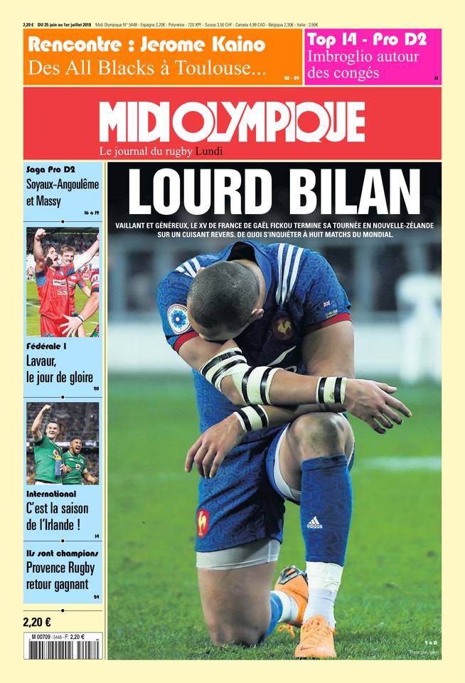 Midi Olympique Rouge 25 juin 2018 Midi Olympique Rouge N°5448 du 25 juin 2018 à télécharger sur iPad