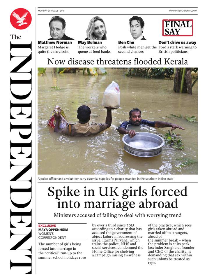 The Independent 20 août 2018 Abonnement The Independent Pas Cher avec le BOUQUET INFO ePresse.fr