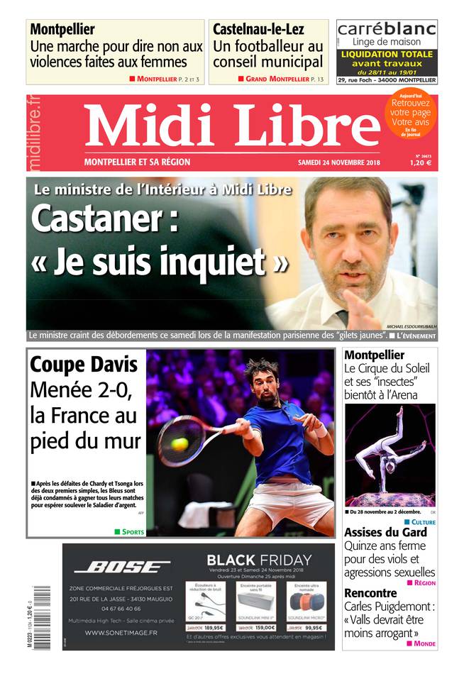 Midi Libre 24 novembre 2018 Midi Libre du 24 novembre 2018 à télécharger sur iPad