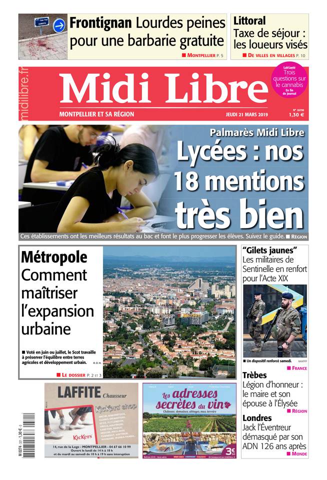 Midi Libre 21 mars 2019 Abonnement à Midi Libre Pas Cher avec le BOUQUET INFO ePresse.fr