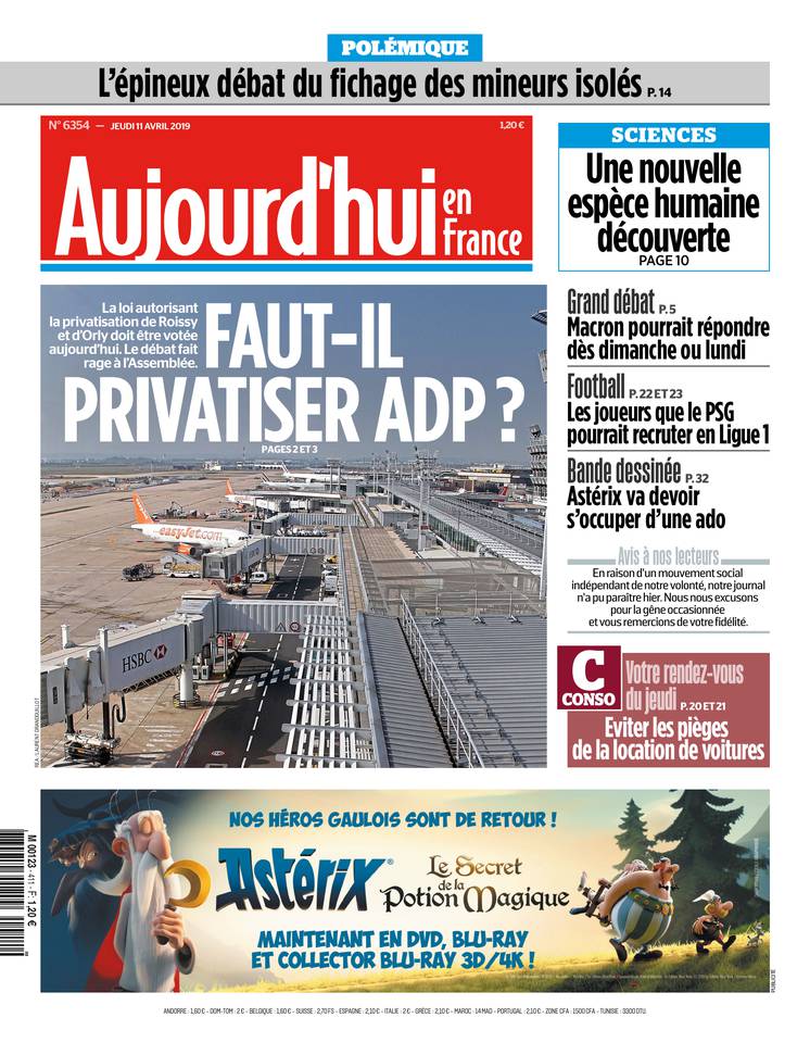 Aujourd'hui en France 11 avril 2019 Aujourd'hui en France du 11 avril 2019 à télécharger sur iPad