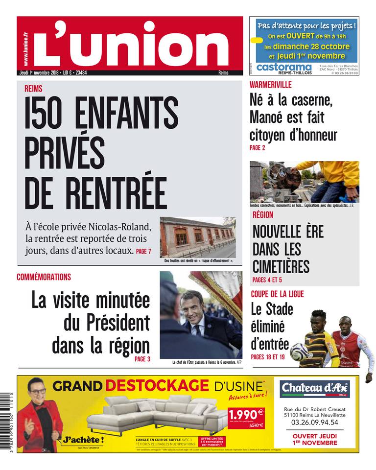 L'Union Ardennes 01 novembre 2018 L'Union Ardennes du 01 novembre 2018 à télécharger sur iPad