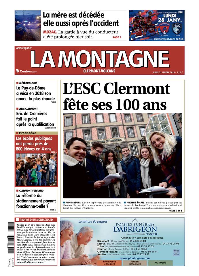 La Montagne 21 janvier 2019 Abonnement La Montagne Pas Cher avec le BOUQUET INFO ePresse.fr