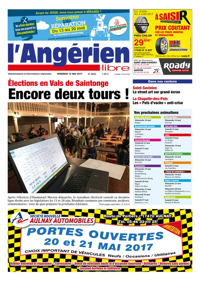 L'Angérien Libre 12 mai 2017 L'Angérien Libre N°4602 du 12 mai 2017 à télécharger sur iPad