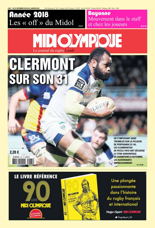 Midi Olympique Rouge 31 décembre 2018 Midi Olympique Rouge N°5475 du 31 décembre 2018 à télécharger sur iPad