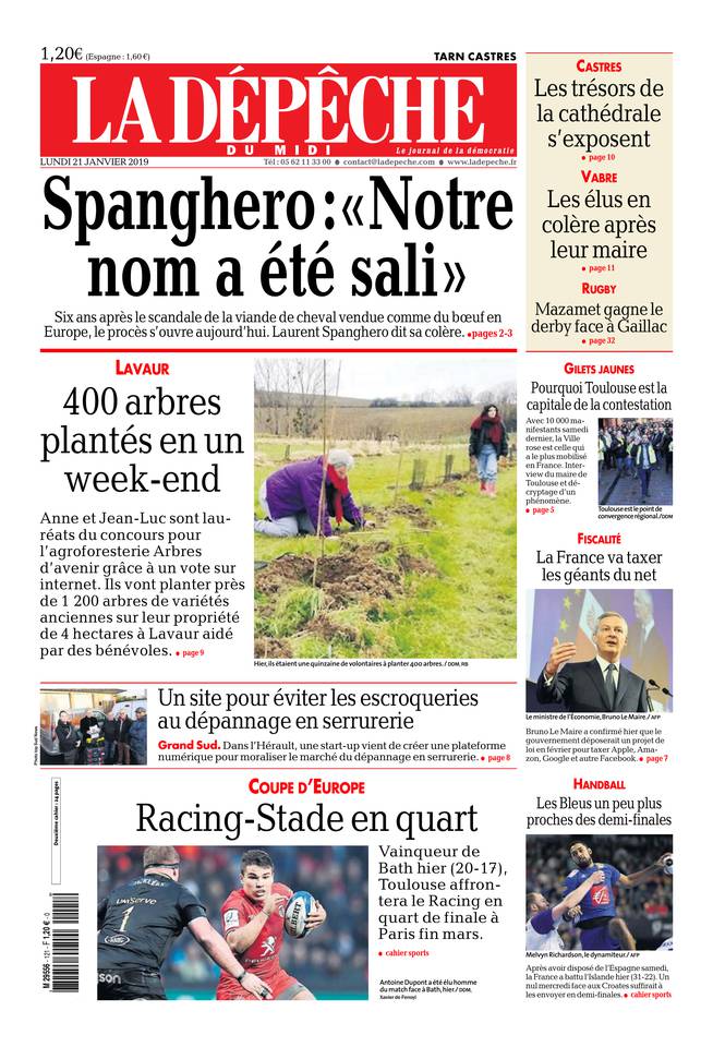 La Dépêche du Midi 21 janvier 2019 Abonnement à La Dépêche du Midi Pas Cher avec le BOUQUET ePresse.fr