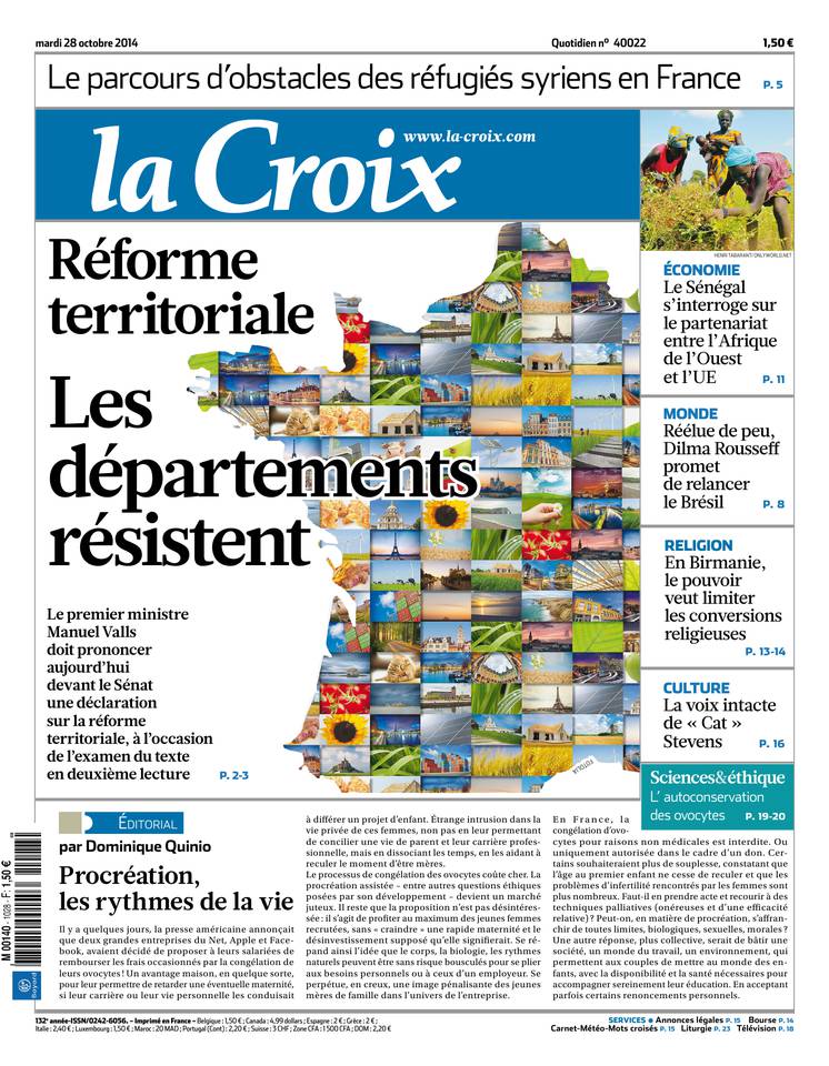 La Croix 28 octobre 2014 La Croix du 28 octobre 2014 à télécharger sur iPad