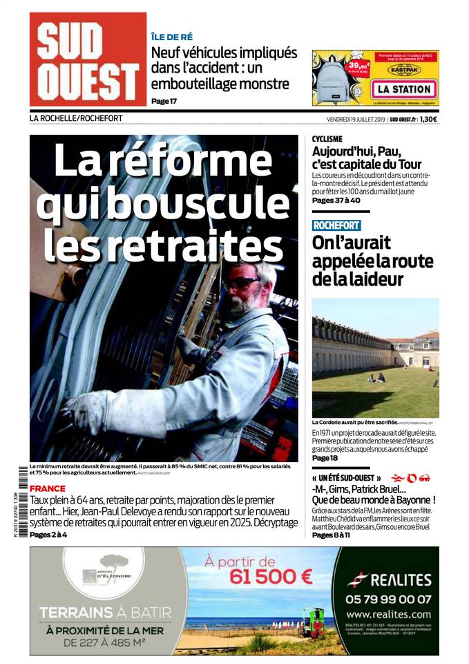 Sud Ouest 19 juillet 2019 Abonnement Sud Ouest Pas Cher avec BOUQUET INFO ePresse.fr