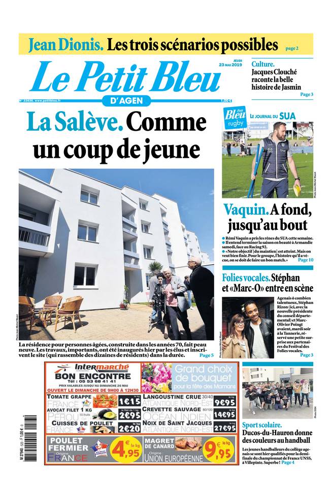 Le Petit Bleu d'Agen 23 mai 2019 Le Petit Bleu d'Agen du 23 mai 2019 à télécharger sur iPad