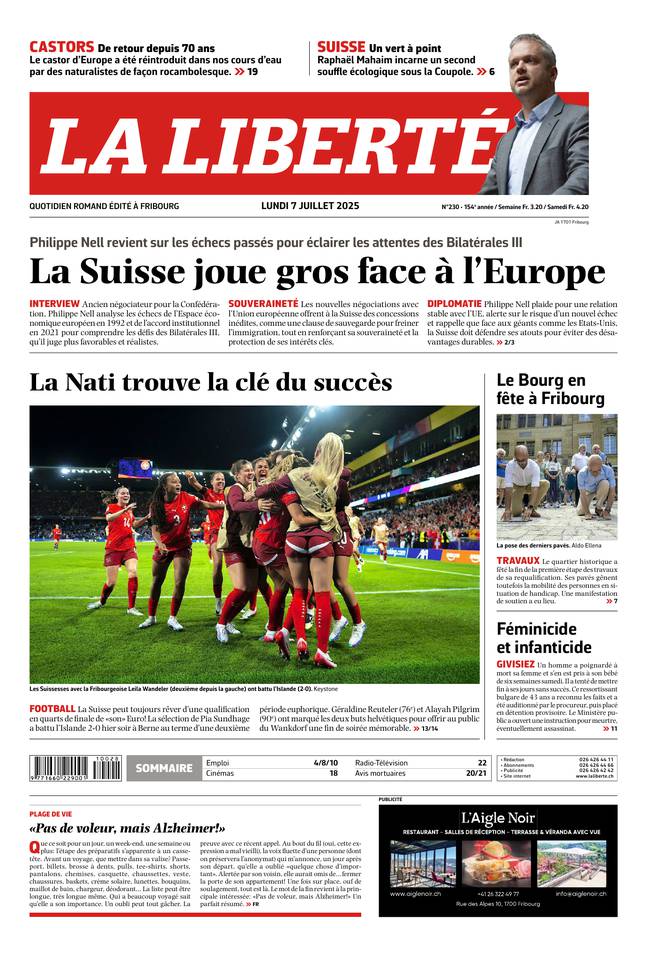 Couverture du magazine en date du 2025-07-07