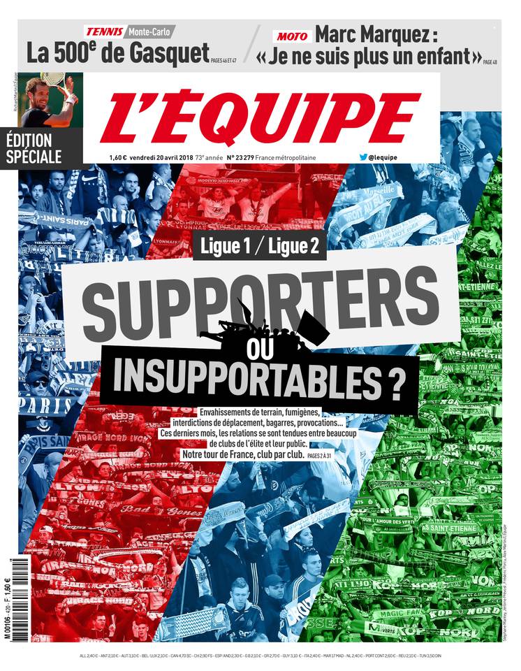 L'Équipe 20 avril 2018 Abonnement à L'Équipe Pas Cher avec le BOUQUET SPORT ePresse.fr