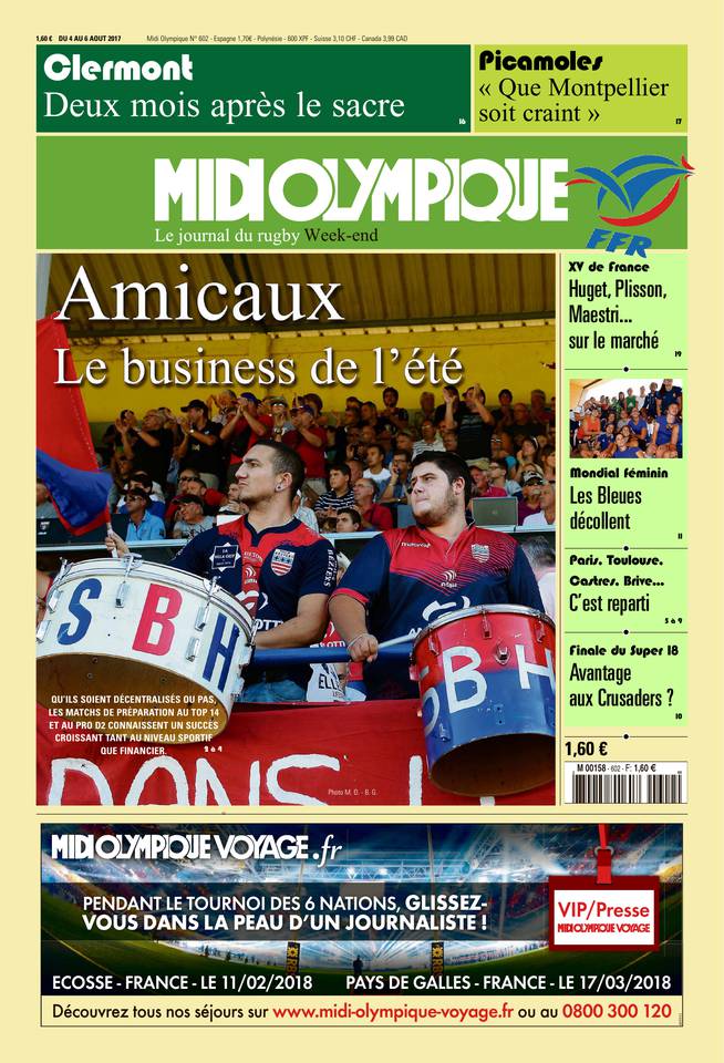 Midi Olympique Vert 04 août 2017 Midi Olympique Vert du 04 août 2017 à télécharger sur iPad