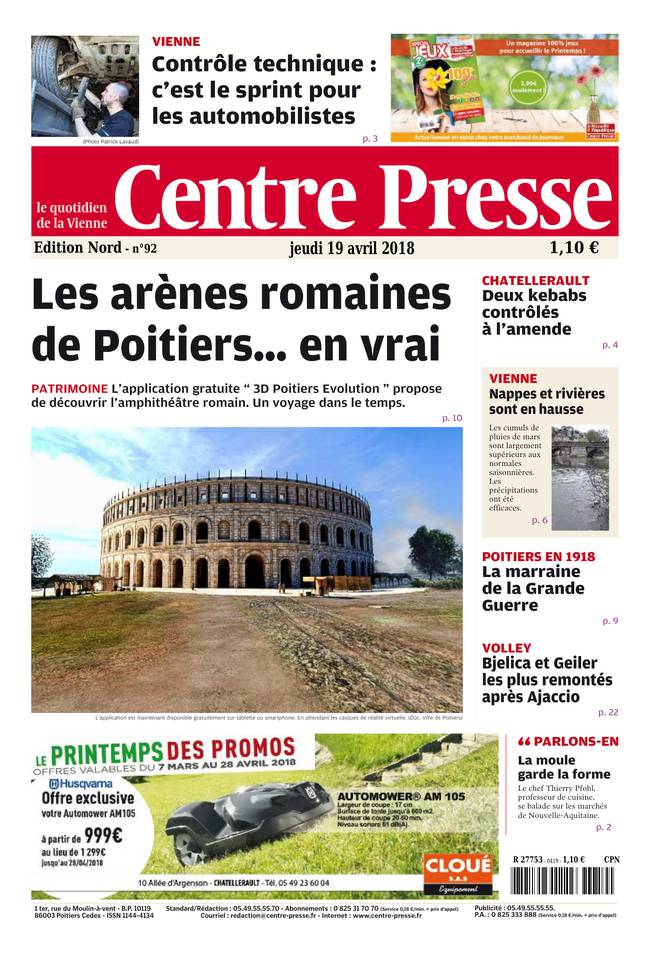 Centre Presse 19 avril 2018 Abonnement Centre Presse Pas Cher avec le BOUQUET INFO ePresse.fr