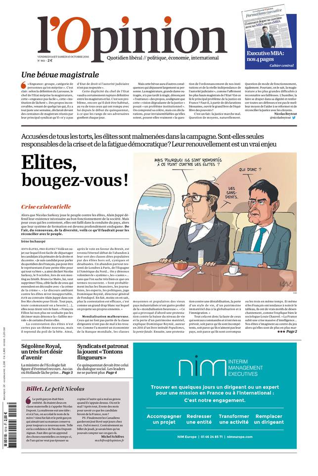 L'Opinion 14 octobre 2016 L'Opinion du 14 octobre 2016 à télécharger sur iPad