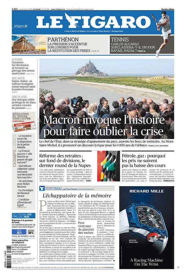 Le Figaro Une du 6 juin 2023