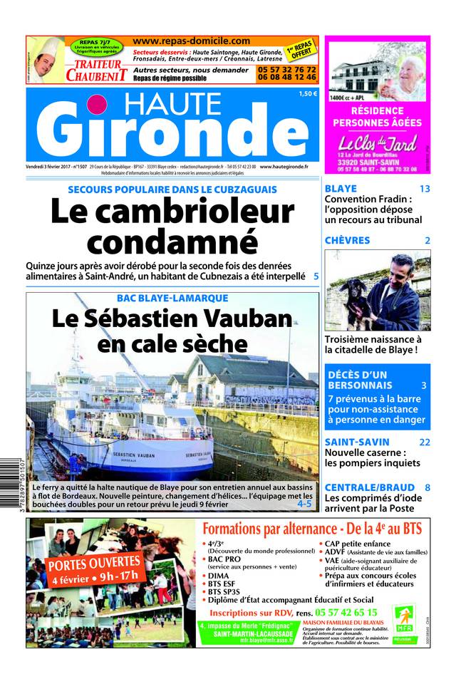 Haute Gironde 03 février 2017 Haute Gironde du 03 février 2017 à télécharger sur iPad
