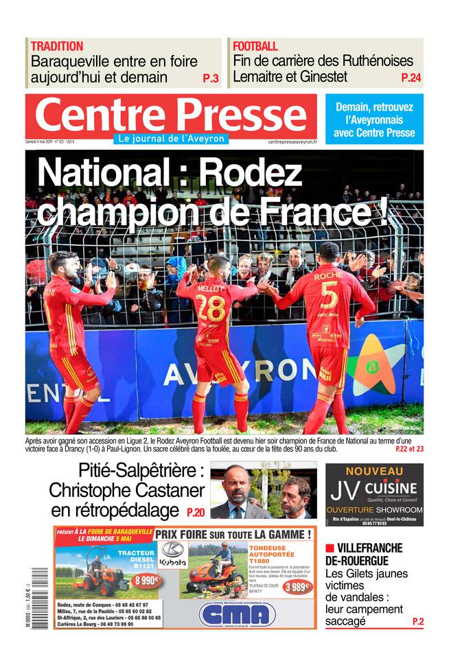 Centre Presse Aveyron 04 mai 2019 Centre Presse Aveyron du 04 mai 2019 à télécharger sur iPad