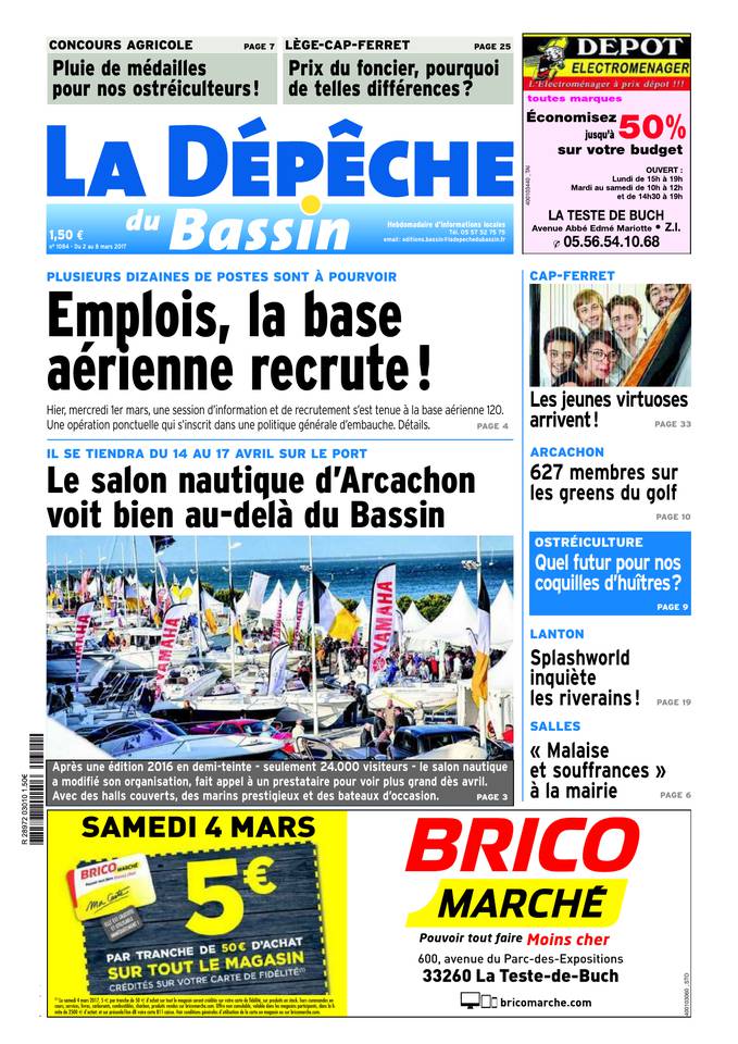 La Dépêche du Bassin 01 mars 2017 La Dépêche du Bassin du 01 mars 2017 à télécharger sur iPad
