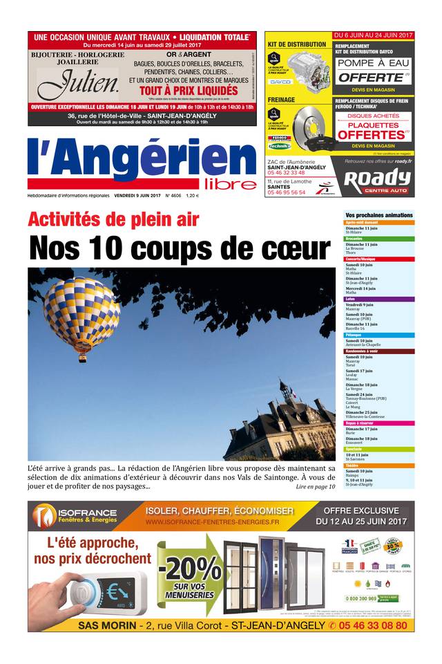 L'Angérien Libre 09 juin 2017 L'Angérien Libre N°4606 du 09 juin 2017 à télécharger sur iPad