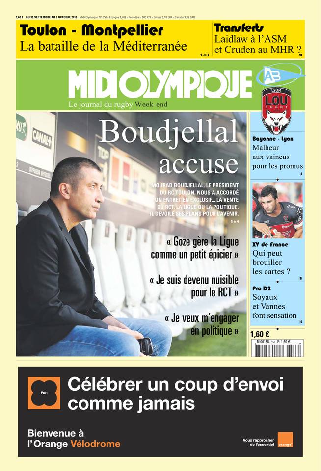 Midi Olympique Vert 30 septembre 2016 Midi Olympique Vert du 30 septembre 2016 à télécharger sur iPad