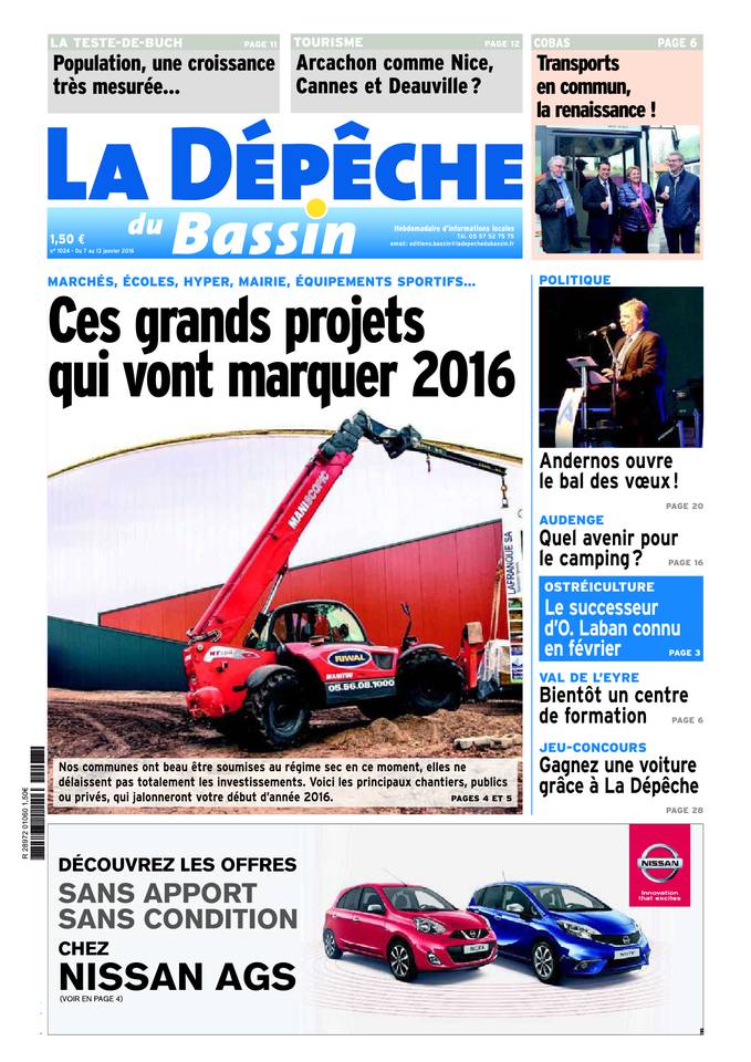 La Dépêche du Bassin 06 janvier 2016 La Dépêche du Bassin du 06 janvier 2016 à télécharger sur iPad