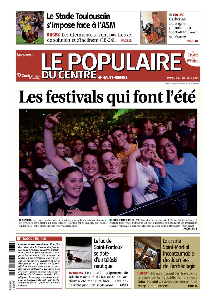 Le Populaire du Centre 16 juin 2019 Abonnement Populaire du Centre Pas Cher avec le BOUQUET ePresse.fr