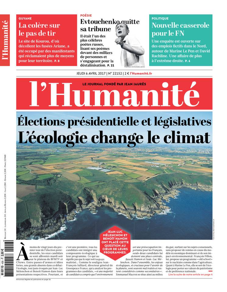 L'Humanité 06 avril 2017 L'Humanité du 06 avril 2017 à télécharger sur iPad