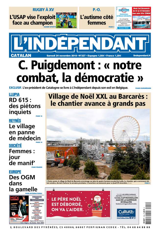 L'Indépendant 24 novembre 2018 L'Indépendant du 24 novembre 2018 à télécharger sur iPad