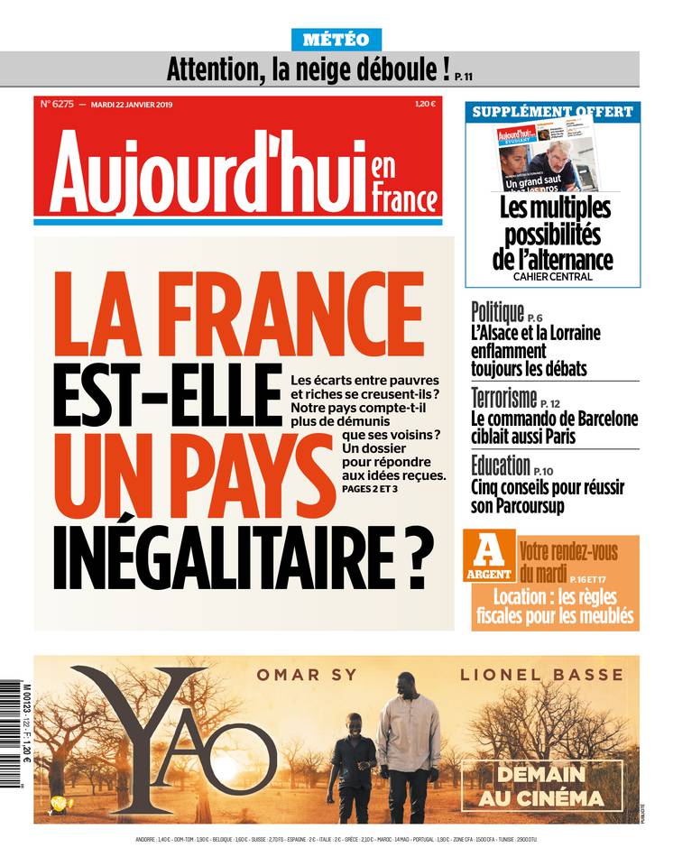 Aujourd'hui en France 22 janvier 2019 Aujourd'hui en France du 22 janvier 2019 à télécharger sur iPad