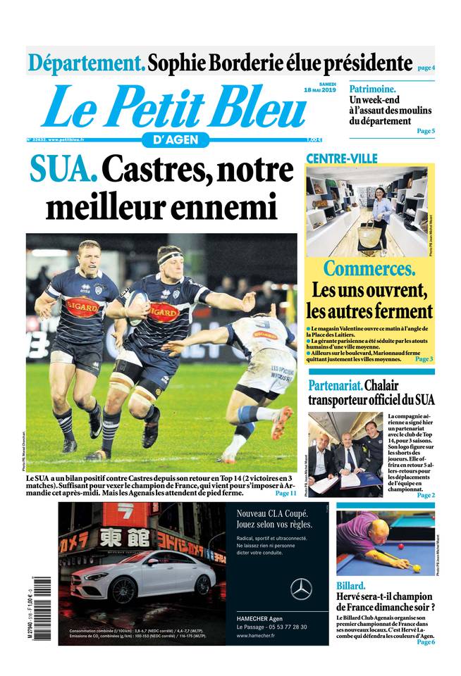 Le Petit Bleu d'Agen 18 mai 2019 Le Petit Bleu d'Agen du 18 mai 2019 à télécharger sur iPad