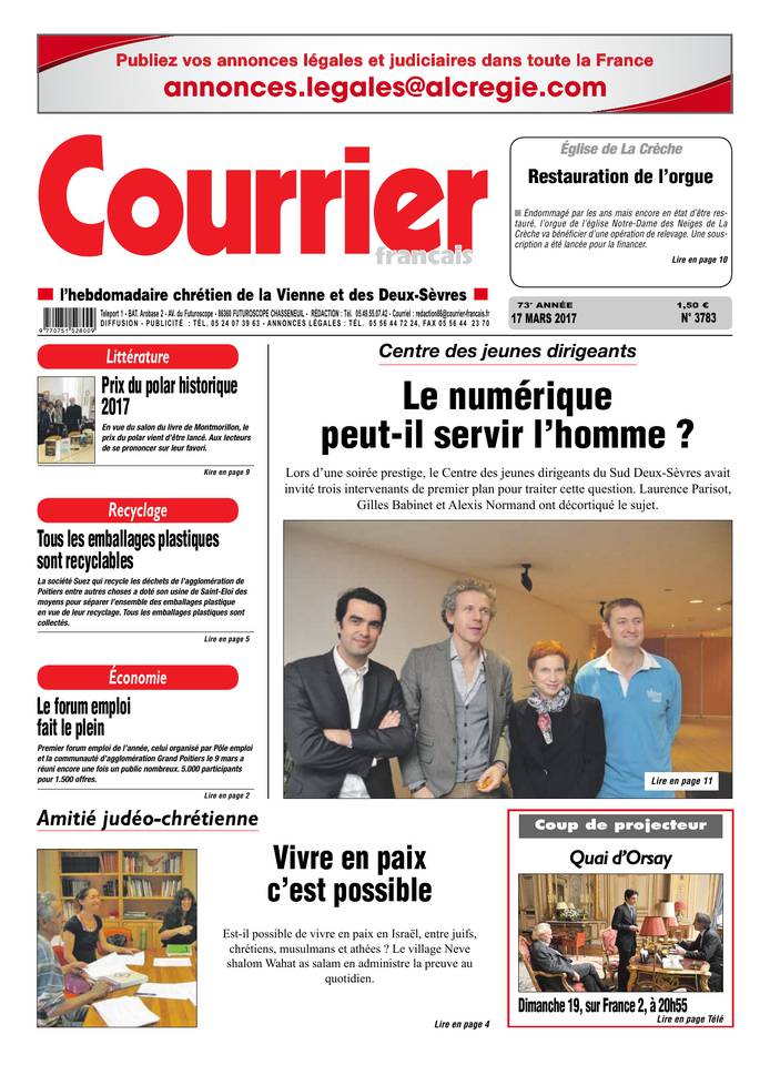 Courrier Français 17 mars 2017 Courrier Français du 17 mars 2017 à télécharger sur iPad