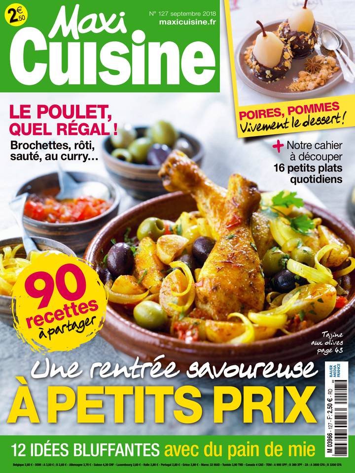 MAXI CUISINE 24 août 2018 Abonnement à MAXI CUISINE Pas Cher avec le BOUQUET ePresse.fr