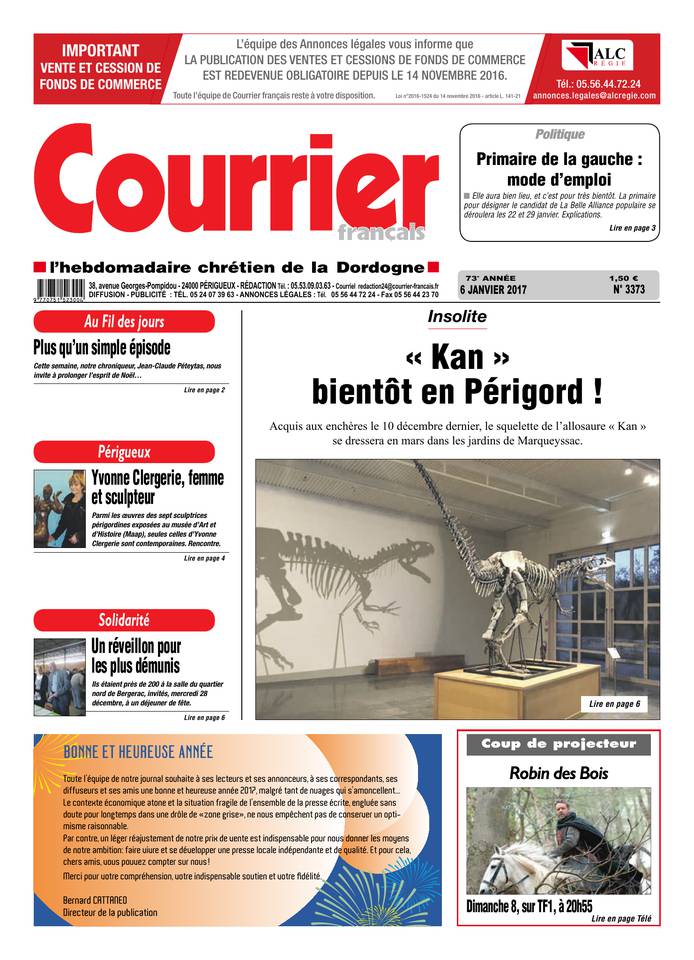 Courrier Français 06 janvier 2017 Courrier Français du 06 janvier 2017 à télécharger sur iPad