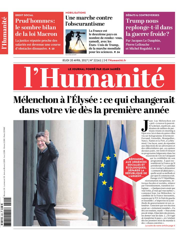 L'Humanité 20 avril 2017 L'Humanité du 20 avril 2017 à télécharger sur iPad