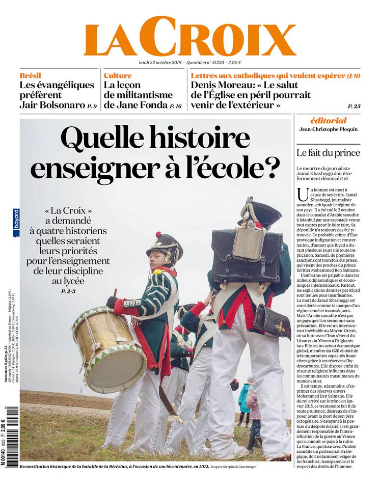 La Croix 22 octobre 2018 La Croix du 22 octobre 2018 à télécharger sur iPad