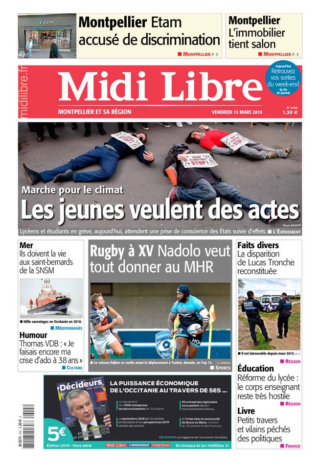 Midi Libre 15 mars 2019 Midi Libre du 15 mars 2019 à télécharger sur iPad