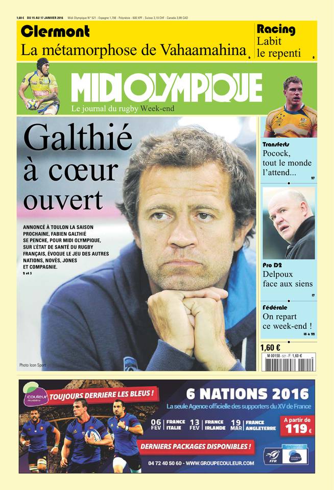Midi Olympique Vert 15 janvier 2016 Midi Olympique Vert du 15 janvier 2016 à télécharger sur iPad