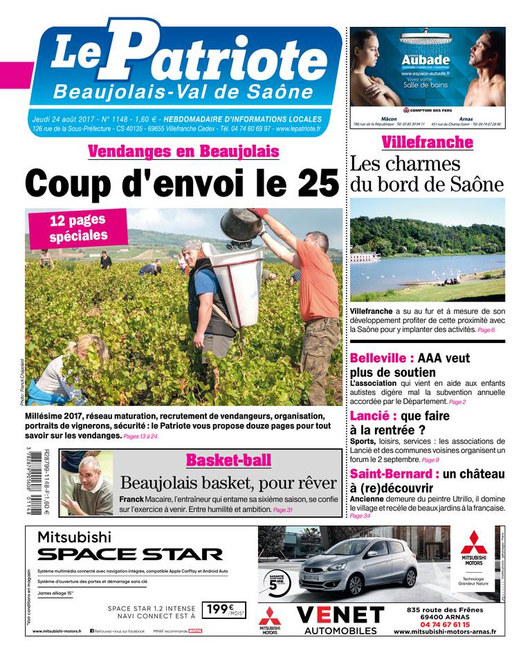 Le Patriote Beaujolais 24 août 2017 Le Patriote Beaujolais du 24 août 2017 à télécharger sur iPad