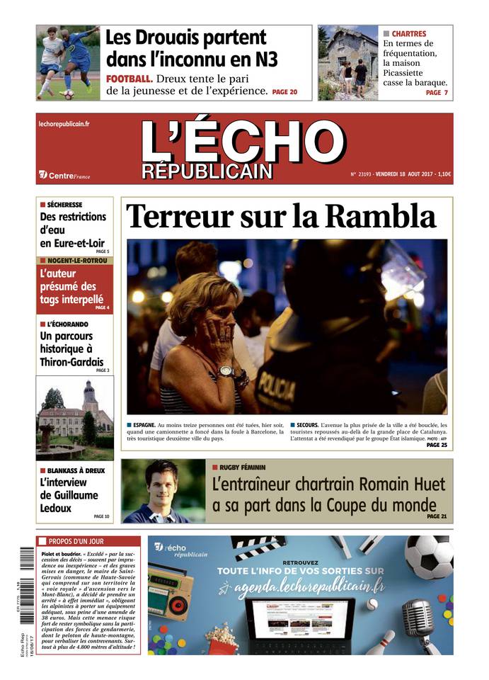 L'Écho Républicain 18 août 2017 Abonnement L'Écho Républicain Pas Cher avec BOUQUET INFO ePresse.fr