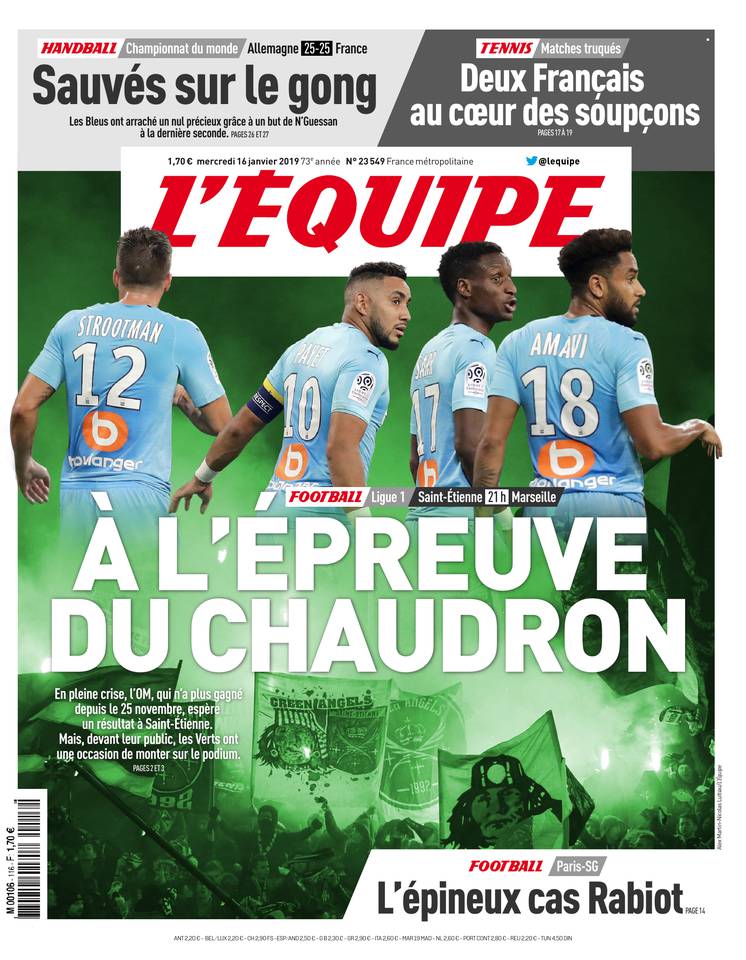 L'Équipe 16 janvier 2019 Abonnement à L'Équipe Pas Cher avec le BOUQUET SPORT ePresse.fr