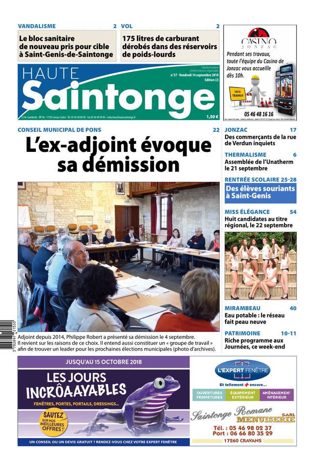 Haute Saintonge 14 septembre 2018 Abonnement Haute Saintonge Pas Cher avec BOUQUET INFO ePresse.fr