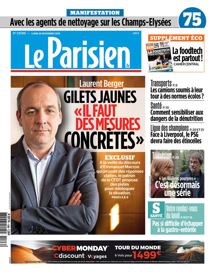 Le Parisien 26 novembre 2018 Le Parisien du 26 novembre 2018 à télécharger sur iPad