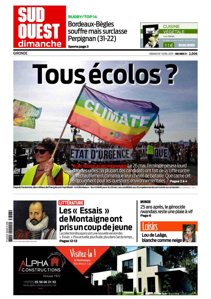 Sud Ouest Dimanche 07 avril 2019 Sud Ouest Dimanche du 07 avril 2019 à télécharger sur iPad
