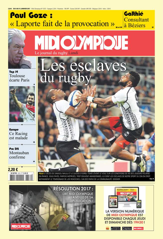 Midi Olympique Rouge 09 janvier 2017 Midi Olympique Rouge du 09 janvier 2017 à télécharger sur iPad