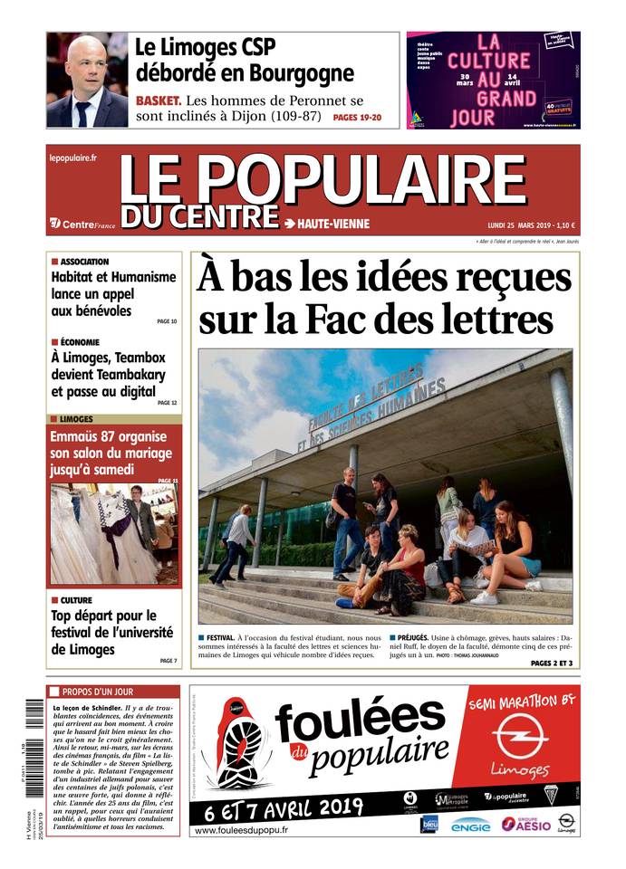Le Populaire du Centre 25 mars 2019 Abonnement Populaire du Centre Pas Cher avec le BOUQUET ePresse.fr